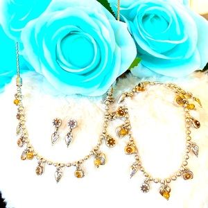 Brighton TIDDLYWINKS Mini charms heart Jasper silver Necklace Bracelet Earrings